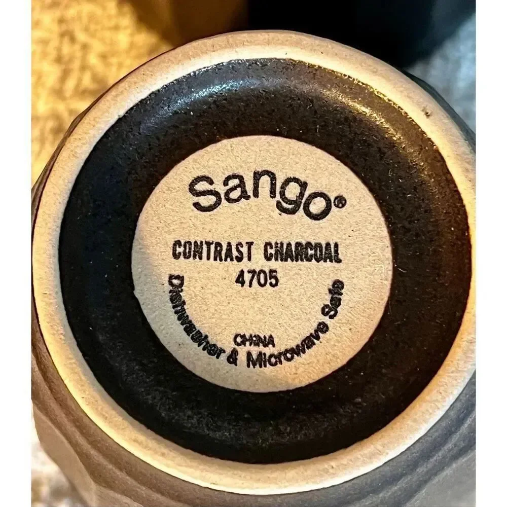 Set of 3 Sango Replacement Mugs Contrast Charcoal 4705